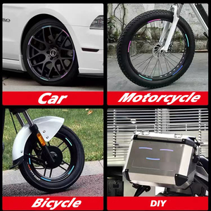 Autocollant réfléchissant personnalisé pour moyeu de roue de voiture Jante de pneu Sécurité routière <span class=keywords><strong>Moto</strong></span> Vélo Pneu Bande réfléchissante Autocollants lumineux pour voiture - Product Image 6