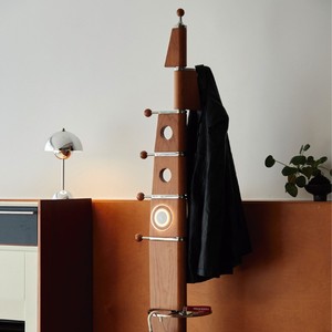 Aegir Coat Rack Sailboat Style Single Pole Floor Standing Entryway Storage Shelf Multifunction <b>LED</b> Light Stainless Steel <b>Tree</b> - Product Image 3