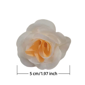 Roses artificielles à branche unique, rose, violet, jaune clair, en plastique et tissu PU, décoration réaliste, fleurs de mariage - Product Image 2