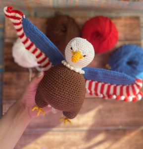 Amigurumi <span class=keywords><strong>4th</strong></span> นกอินทรีอเมริกันของตกแต่งบ้าน <span class=keywords><strong>july</strong></span> ของขวัญโครเชต์สร้างสรรค์สำหรับเด็กอิสระของเล่นวัน - Product Image 4