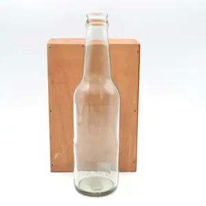 Garrafa vazia de cerveja 300ml 330ml, garrafa de vidro vazia redonda e transparente com parafuso e tampa