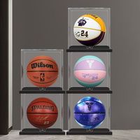 Support de présentation transparent en acrylique anti-poussière pour ballons de basketball et de football, boîte à objets de collection et autographes