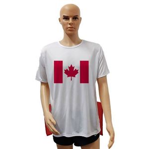2026 Canada Sports Soccer Country Flag Printed Sporty Eco-Friendly 2-Way Stretch Personalized T-<b>shirt</b> for Soccer Fans - Product Image 1