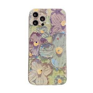 Custodie carine pittura a olio Cartoon Tu-lip custodia per telefono moda semplice antiurto in stile coreano per iPhone 14 Pro Max - Product Image 1