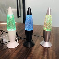 Veilleuse LED RVB Lampe à paillettes en verre apaisante avec alimentation par piles AAA Chaleur relaxante pour Noël pour la décoration de la chambre
