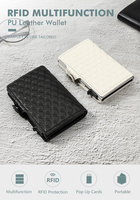 Porte-cartes en alliage d'aluminium avec motif diamant blanc, blocage RFID, portefeuille fin et minimaliste pour cartes de crédit, 4 pouces, sans fermeture