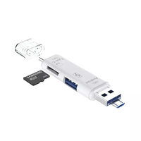 Lector de tarjetas OTG USB 2,0 de alta velocidad SD TF Micro interfaz lector de tarjetas tipo C USB C memoria USB para ordenador portátil