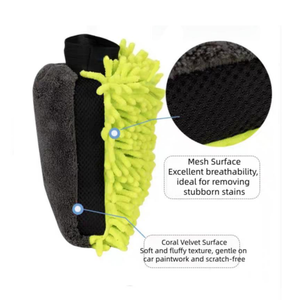 Guantes de microfibra de chenilla con diseño deportivo para el cuidado del coche, perfectos para uso doméstico, manoplas de lavado y toallas para el cuidado y limpieza del vehículo. - Product Image 5