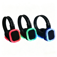 Casque de disco silencieux en gros F39, portée de contrôle de 500 m, casque de fête silencieuse, écouteurs stéréo de disco silencieux et émetteur