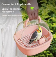 Cage à oiseaux portable de petite taille pour oiseaux et hamsters, mini cage de promenade pour perroquet avec motif pivoine