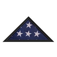 Vitrine triangulaire en bois noir pour drapeau plié standard, à fixer au mur ou sur table, cadre de collection pour drapeau commémoratif de vétéran