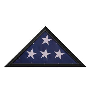 Vitrine triangulaire en bois noir pour drapeau plié standard, à fixer au mur ou sur table, cadre <span class=keywords><strong>de</strong></span> collection pour drapeau commémoratif <span class=keywords><strong>de</strong></span> vétéran - Product Image 1