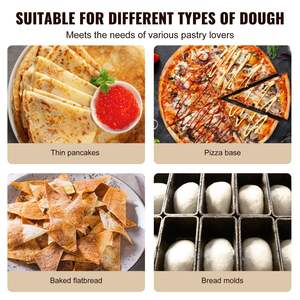 Máquina ajustable de prensa de masa de Pizza de acero inoxidable de 9,5 pulgadas/24cm, hoja comercial de Chapati, prensa de corteza de Pizza, herramientas de Pizza, Pizza - Product Image 6