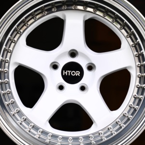 Cerchi Forgiati HTOR 17-18 Pollici 5x114.3 Bianchi a 5 Razze con Bordo Lucidato Profondo, in Due Pezzi, Adatti per RX7 RX8 <span class=keywords><strong>Evolution</strong></span> S2000 Silvia - Product Image 4