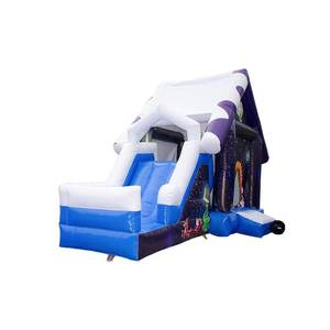 <span class=keywords><strong>Château</strong></span> gonflable de Noël bleu et violet pour <span class=keywords><strong>location</strong></span> extérieure, avec toboggan combiné - Product Image 6