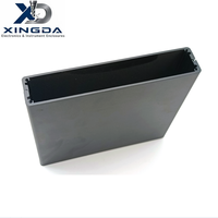 Boîtier en aluminium anodisé noir, profil mince et plat, extrusion en alliage d'aluminium, avec extrémités ouvertes pour carte de circuit imprimé