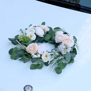 Bunga sutra 2024 dekorasi mobil pengantin bunga buatan mawar untuk pernikahan