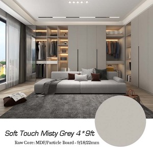 Excimer Soft Touch pannello <span class=keywords><strong>bianco</strong></span> in melamina a prova di umidità impiallacciatura laminata <span class=keywords><strong>MDF</strong></span> porta dell'armadio <span class=keywords><strong>pannelli</strong></span> laccati per uso cucina - Product Image 2