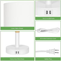 Classique rétro naturel lumière chaude chevet lecture étude en bois port usb E27/E26 ampoules lampe de bureau avec abat-jour en tissu