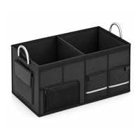 Organisateur de coffre de voiture pliable avec couvercle, boîte de rangement multi-compartiments pliable pour SUV, pour voyages et courses