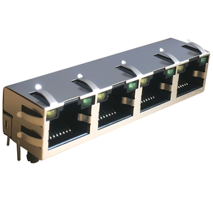 RJHSE-5381-02 tab without magnetic 8P8C hand jacks modular 1X2 Double mouth <span class=keywords><strong>RJ45</strong></span> female connector - Product Image 4