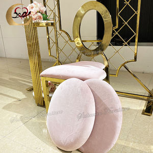 Coussin de chaise de salle à manger en velours empilable de couleur personnalisée pour mariage moderne avec structure en acier inoxydable, design de luxe amovible et lavable - Product Image 5