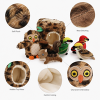 Lot de jouets en peluche couineurs pour chien, motif maison dans un arbre, avec maisonnette et mini-animaux, pour la stimulation mentale et l'entraînement