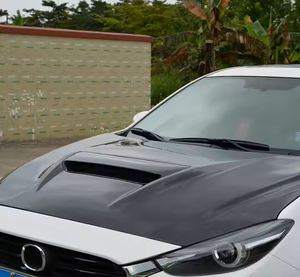 Pour <span class=keywords><strong>Mazda</strong></span> 3 Axela 2017-18 5D hayon carbone pare-chocs avant capot ventilé - Product Image 4