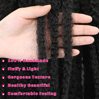 Cheveux synthétiques Marley Afro Kinky pour tresses, 18 pouces, résistants à la chaleur, extensions de tresses au crochet Spring Twist pour femmes