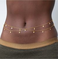 Chaîne de taille en laiton pour femme, plaqué or 14K et argent, étanche, inaltérable, tendance, sexy, grande taille, pour robes dos nu