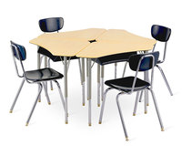 Mobilier scolaire, chaises et tables pour étudiants avec structure métallique, ensemble combinable pour salle de réunion, bibliothèque, chaise et bureau