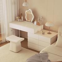 Table de toilette moderne avec tiroirs, coiffeuse sans miroir pour chambre et salon, meuble