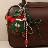 Breloque de sac de Noël, porte-clés en peluche adorable bonhomme en pain d'épices, porte-clés sapin de Noël, cadeaux de fêtes