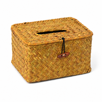 Housse de boîte à mouchoirs tissée à la main, support décoratif en fibres naturelles, chambre, salon, salle de bain, vente en gros OEM, housse de boîte à mouchoirs tissée