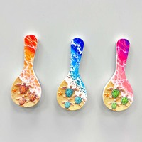 Aimants de réfrigérateur personnalisés tortue tropicale, designs 3D en résine, souvenirs de plage avec vagues, sable, coquillages, formes colorées, vente en gros et au détail