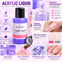 Kit de Gel UV Acrylique Professionnel EA pour Ongles, Base Coat, Vernis Transparent, Liquide Acrylique Respectueux de l'Environnement, Certifié MSDS 2