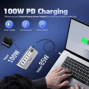 Hub USB-C de 9 Puertos 4K para PD 100W, Aluminio, 2 USB 3.2, 2 USB 2.0, Lector de Tarjetas SD/TF para Laptops/iPad/<span class=keywords><strong>iPhone</strong></span> 17/<span class=keywords><strong>MacBook</strong></span> - Product Image 6
