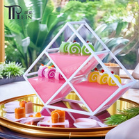 Présentoir à buffet en acrylique à 3 niveaux pour desserts, design moderne et élégant