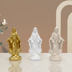 Statue de la Vierge Marie en résine, 3 couleurs : blanc, ivoire, or, figurine catholique pour la décoration de l'autel à la maison et cadeaux religieux <span class=keywords><strong>chr</strong></span>étiens - Product Image 1