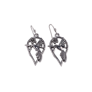 Orecchini Pendenti Vintage in Argento 925 a Forma di Uccello, Gioielli Raffinati in Argento Anticato per Uso Quotidiano Femminile - Product Image 1