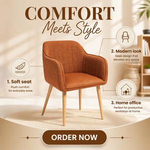 Fauteuil <span class=keywords><strong>Atmosphera</strong></span>-Visoca Amber en tissu texturé avec structure en métal L 60 X D 57 cm - Design contemporain pour salle à manger et salon - Product Image 3