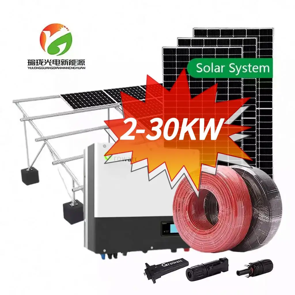 Kit de panneau solaire 10000W de haute qualité générateur électrique 5Kw hors réseau 10Kw systèmes d'énergie solaire domestique