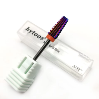 HYTOOS Fraise à ongles en carbure violet 5 en 1, fraises coniques pour manucure, outil d'élimination du gel et des acryliques, accessoires pour ongles