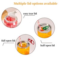 Petite bouteille transparente en PET pour bière et soda avec couvercle en aluminium à ouverture facile et anneau d'étanchéité 300-650ml pour la mise en conserve alimentaire