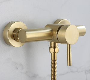 Juego de Grifo <span class=keywords><strong>para</strong></span> Bañera de Oro Cepillado 304 con <span class=keywords><strong>Ducha</strong></span> de Mano y Deslizador de Altura Ajustable - Product Image 5