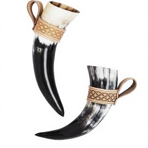 Mug en corne naturelle fait main avec couvercle anti-fuite, style rustique viking, pour bar à domicile, restaurant, mariage, fête, cadeau de luxe - Product Image 1