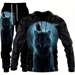 Sudadera con Capucha y Estampado 3D de Lobo para Hombre, Nueva Colección Otoño Invierno - Product Image 3