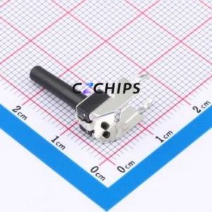 GT-TC102B-H180-L1 Tactile Switch Through hole,6.1x6.1mm Switch Single Pole Single Throw Round Button 2.5N Right Angle Insert - Product Image 2