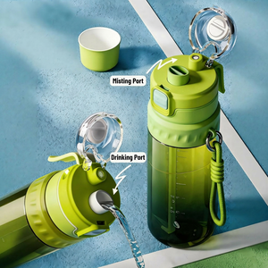 Botella de agua pulverizadora de 750ml con pajita, taza deportiva a prueba de fugas para gimnasio, fitness, correr, senderismo, deporte, fitness, shaker - Product Image 4