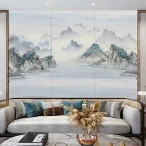 Pintura de paisaje de lujo, diseño decorativo, pared, sala de estar, piedra sinterizada, 900x1800mm, azulejo de losa